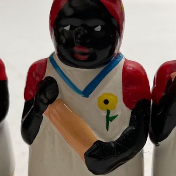 Bahama Mama Lady In The Red Dress 2 Toothpick Holders and One Salt Shaker - Picture 2 of 9